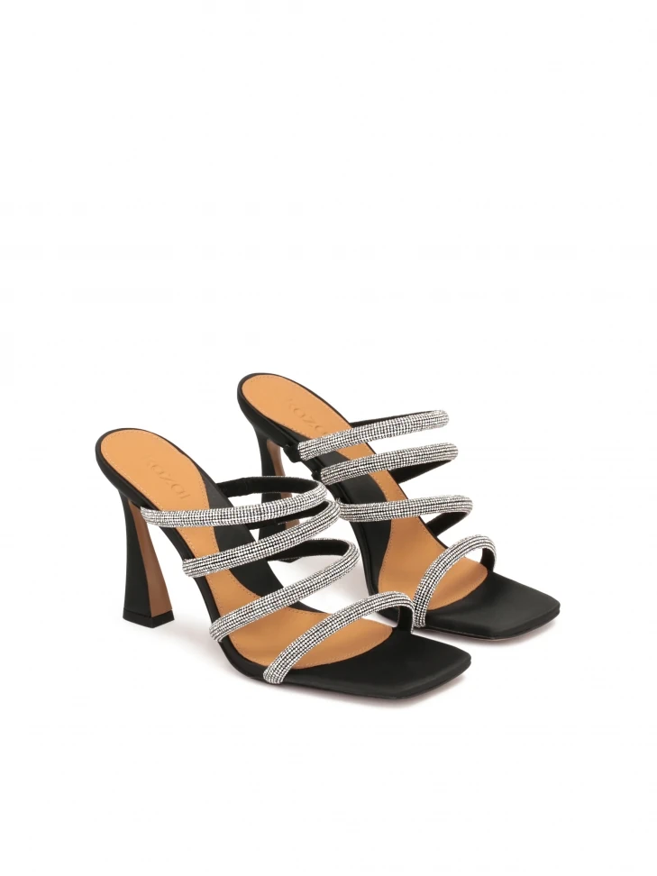 Kazar Mules On A Heel Decorated With Cristals