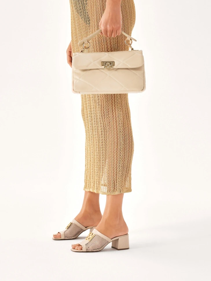 Kazar Mules On Wide Heel With Airy Mesh Material