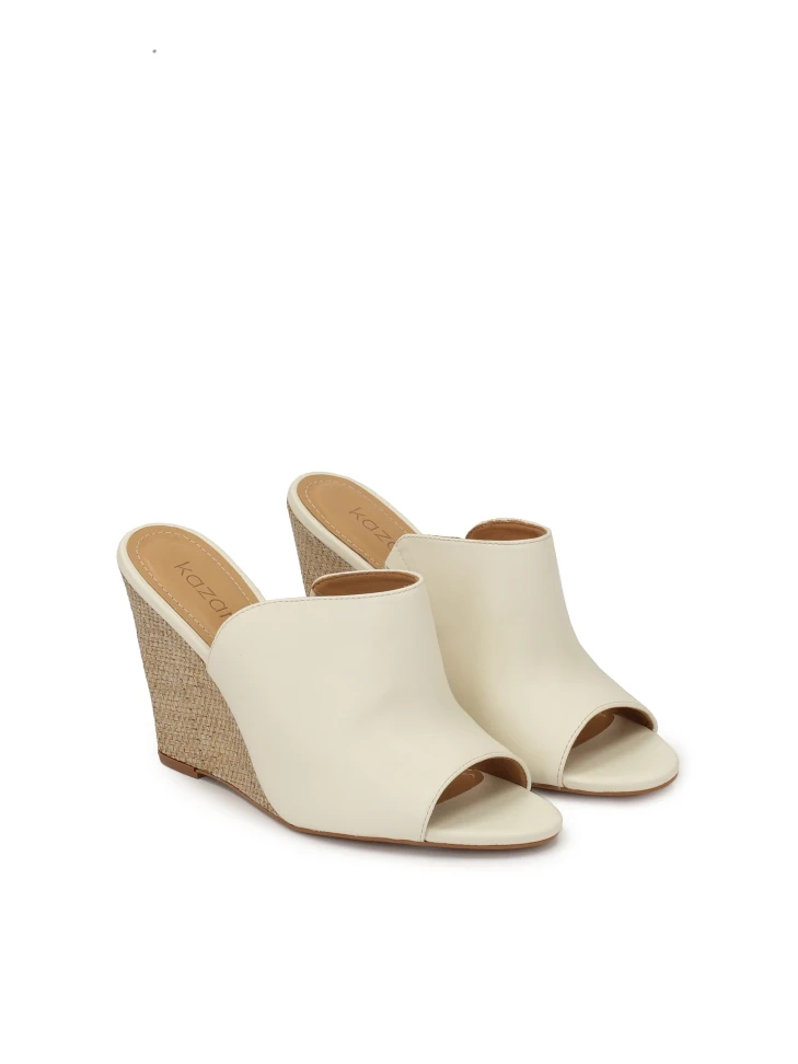 Kazar Mules With Wide Strap On Heels