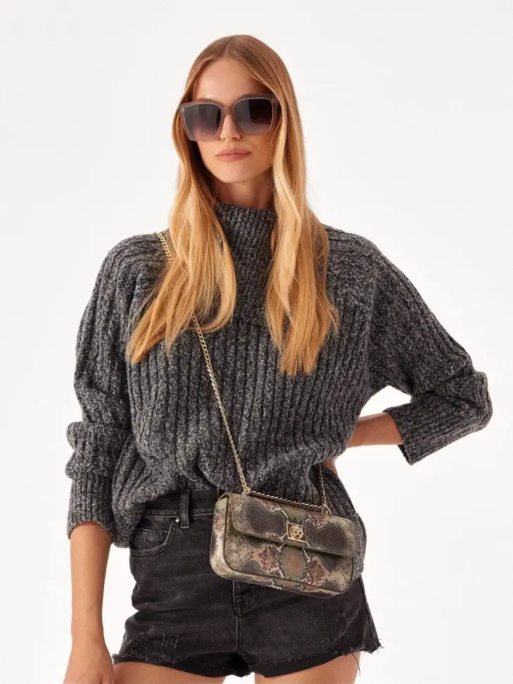 Kazar Multicolored Snake Pattern Handbag