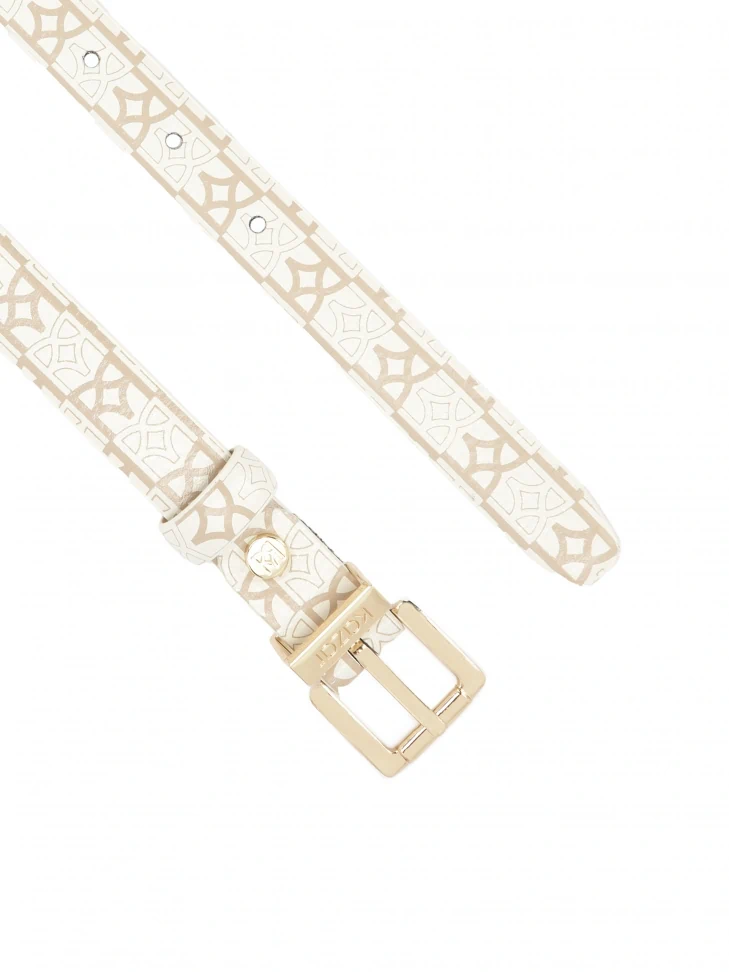 Kazar Narrow Belt Decorated With Monograms