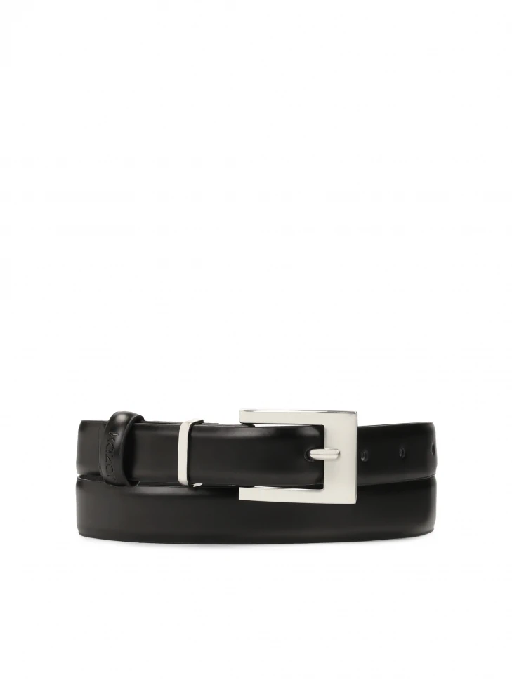 kazar Narrow belt in smooth black leather