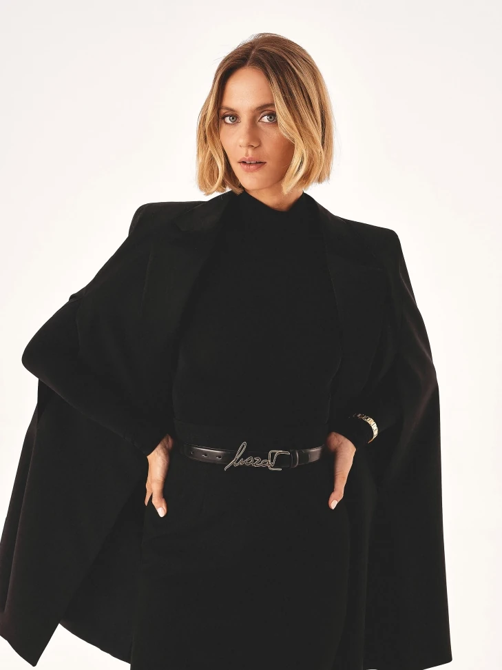 Kazar Narrow Belt With Metal Logo Buckle