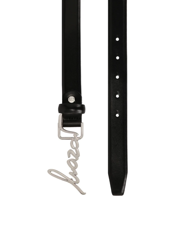 Kazar Narrow Belt With Metal Logo Buckle