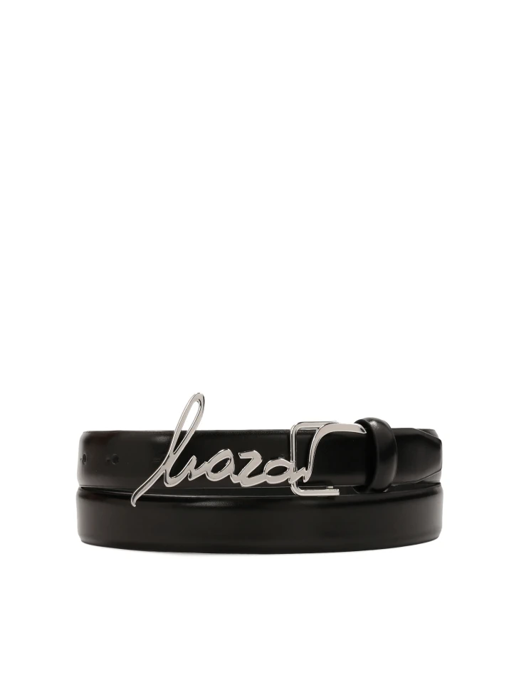 kazar Narrow belt with metal logo buckle