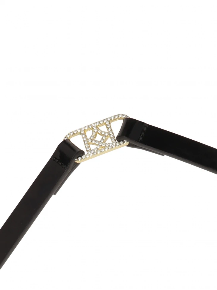 Kazar Narrow Black Belt With Gold Chain