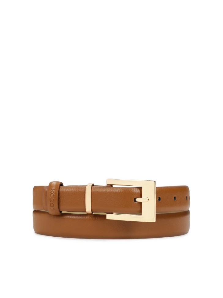 kazar Narrow brown natural leather belt