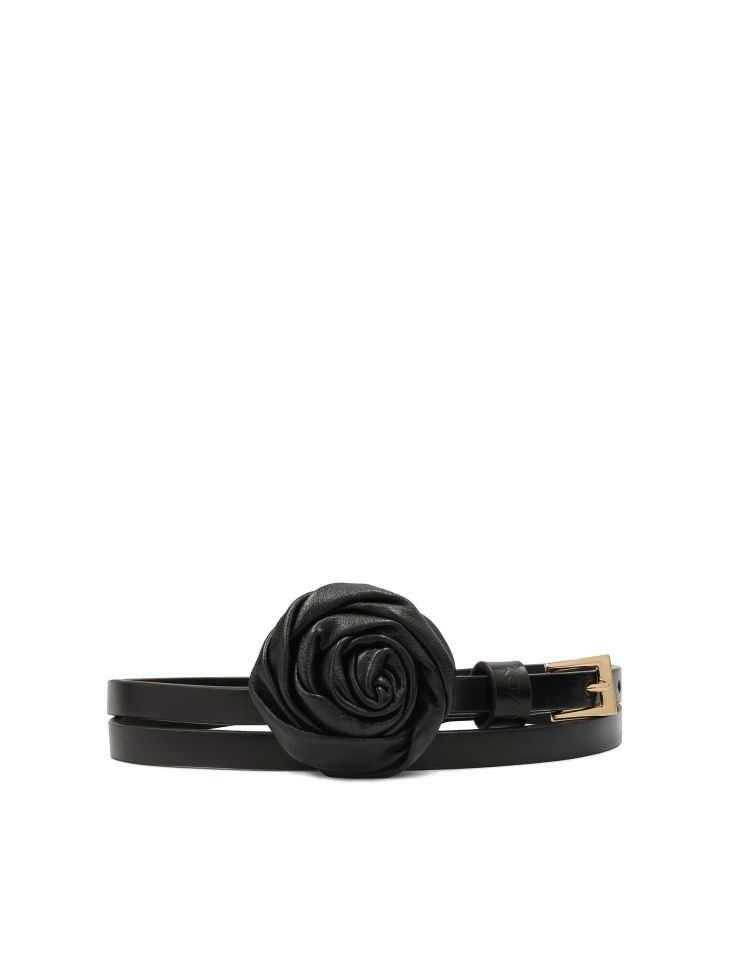 kazar Narrow leather belt with 3D rose