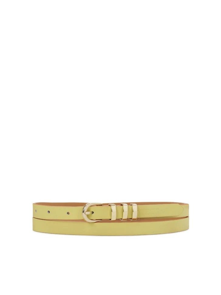 kazar Narrow leather belt with gold hardware