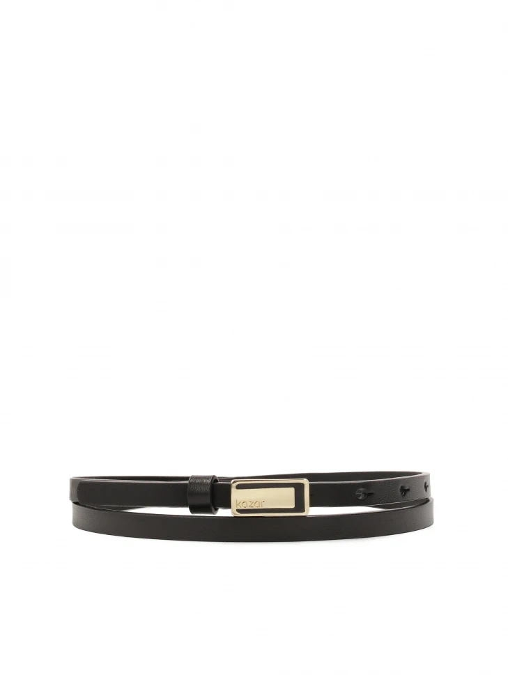 kazar Narrow leather belt with plate buckle