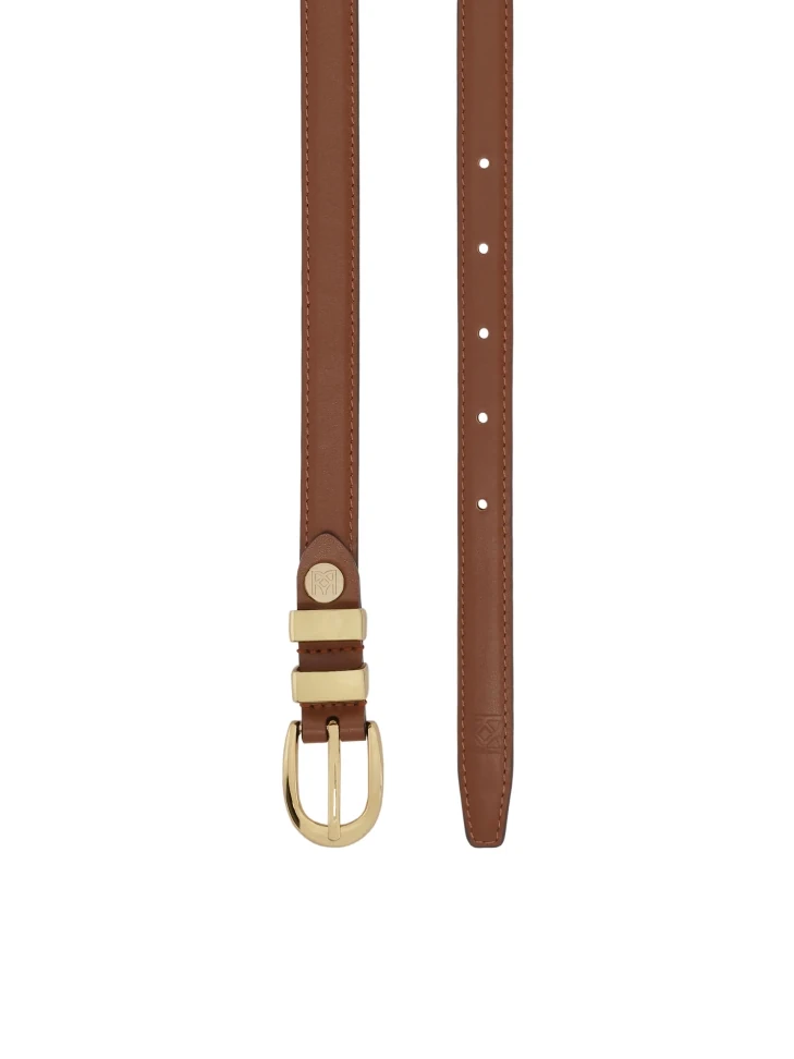 Kazar Narrow Leather Strap With Two Metal Loops