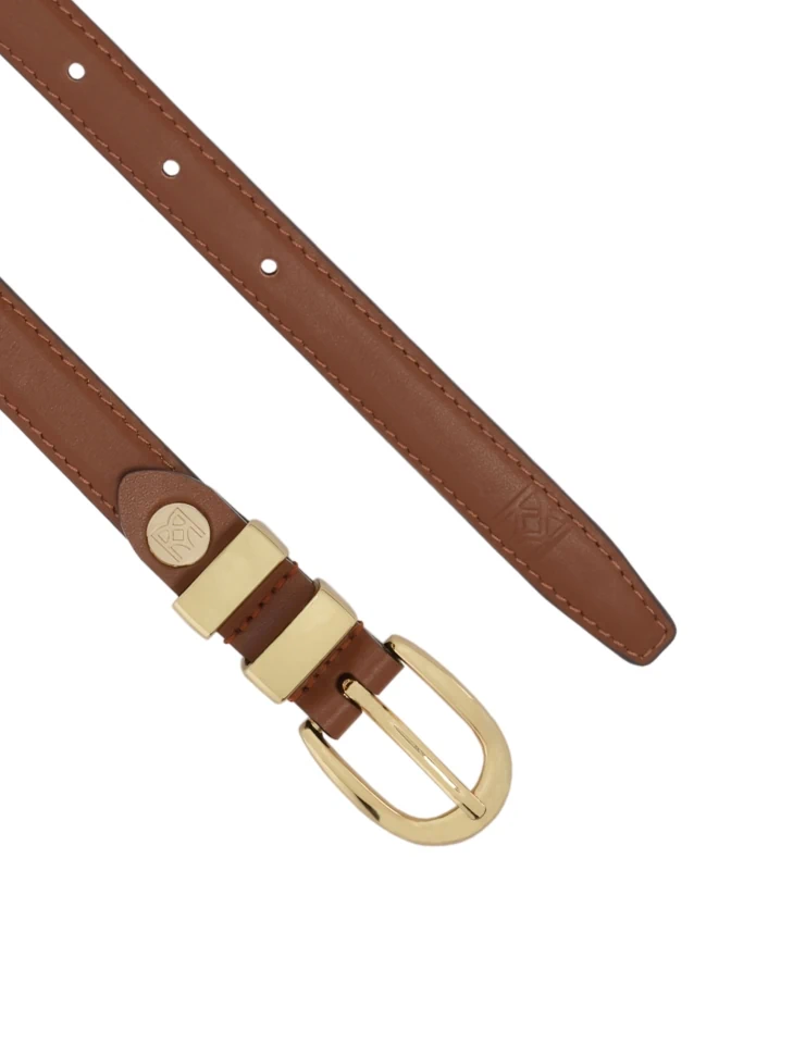 Kazar Narrow Leather Strap With Two Metal Loops