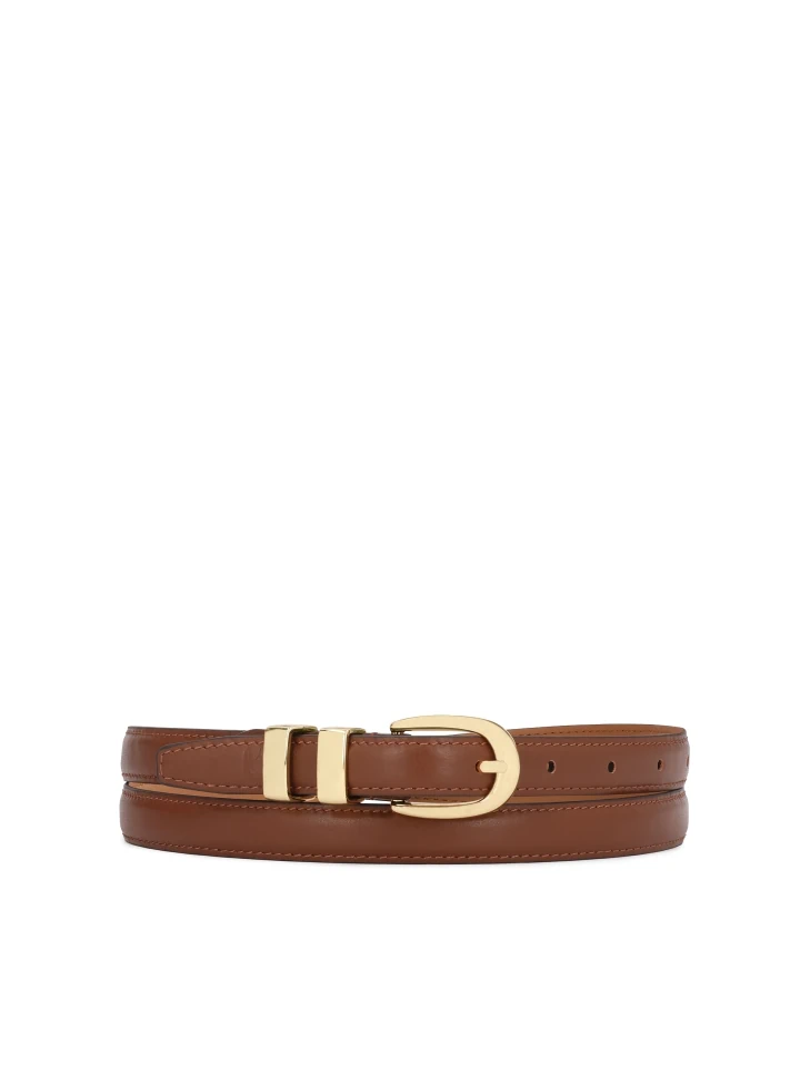 kazar Narrow leather strap with two metal loops