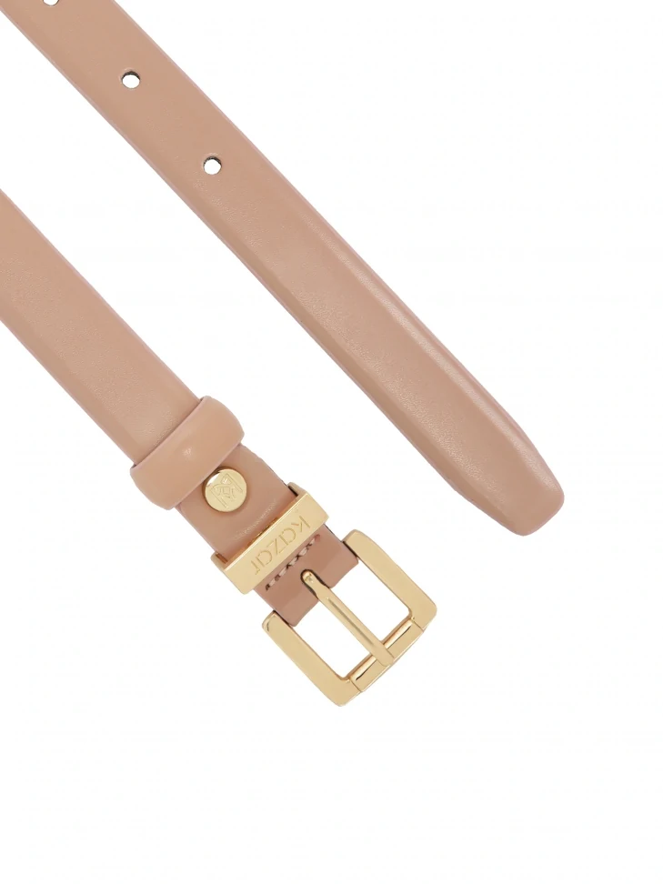 Kazar Narrow Light Pink Leather Belt