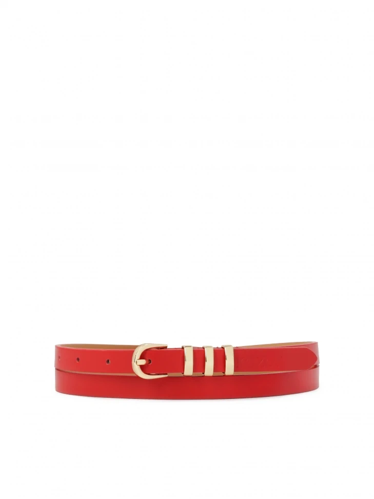 kazar Narrow red belt with metal loops