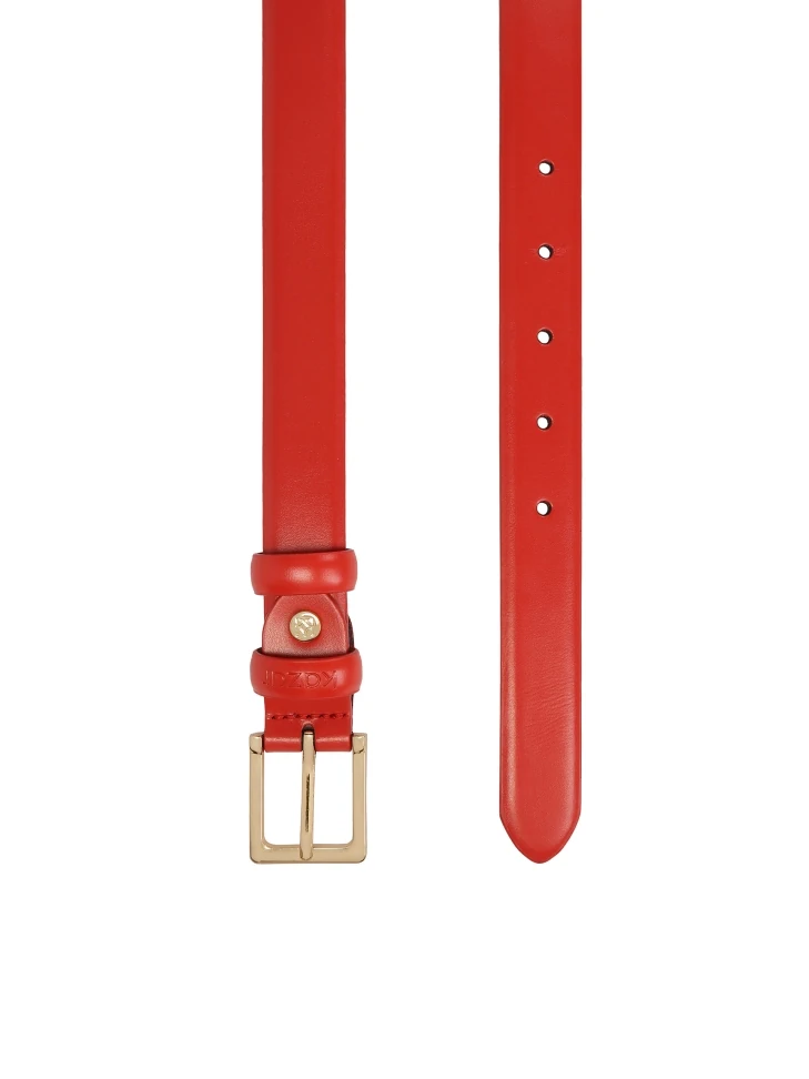 Kazar Narrow Red Leather Belt
