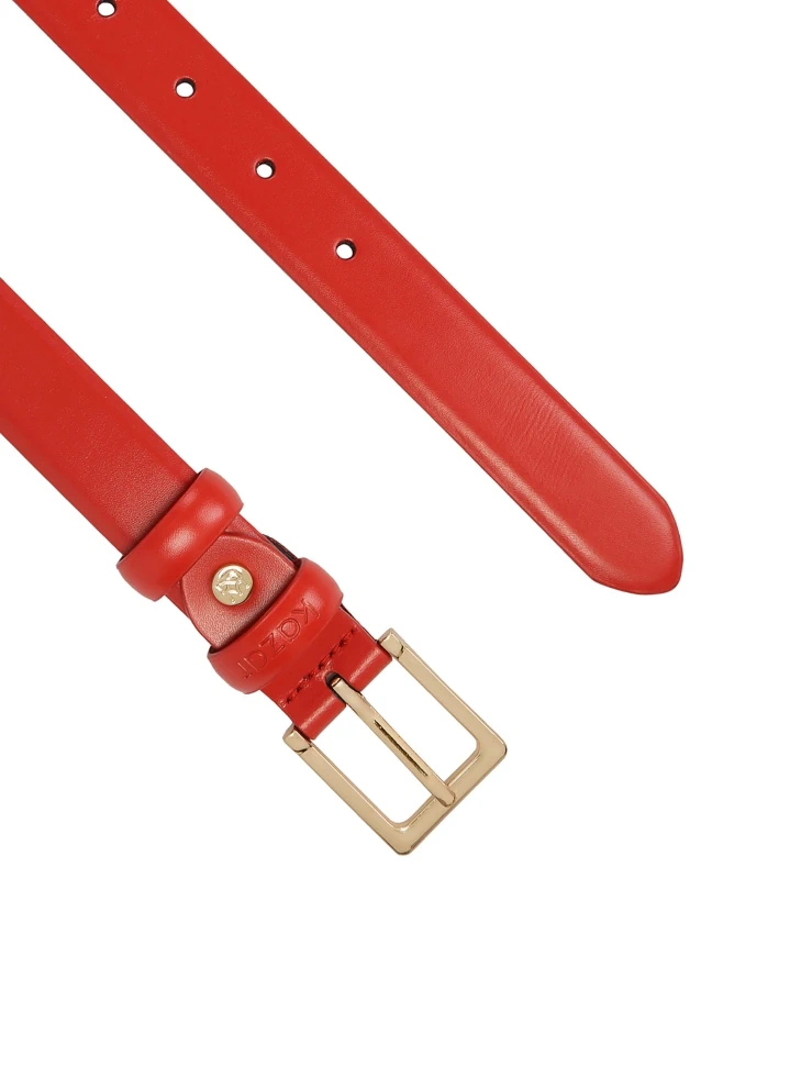 Kazar Narrow Red Leather Belt