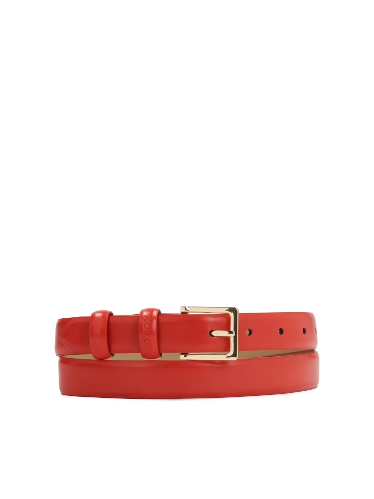kazar Narrow red leather belt