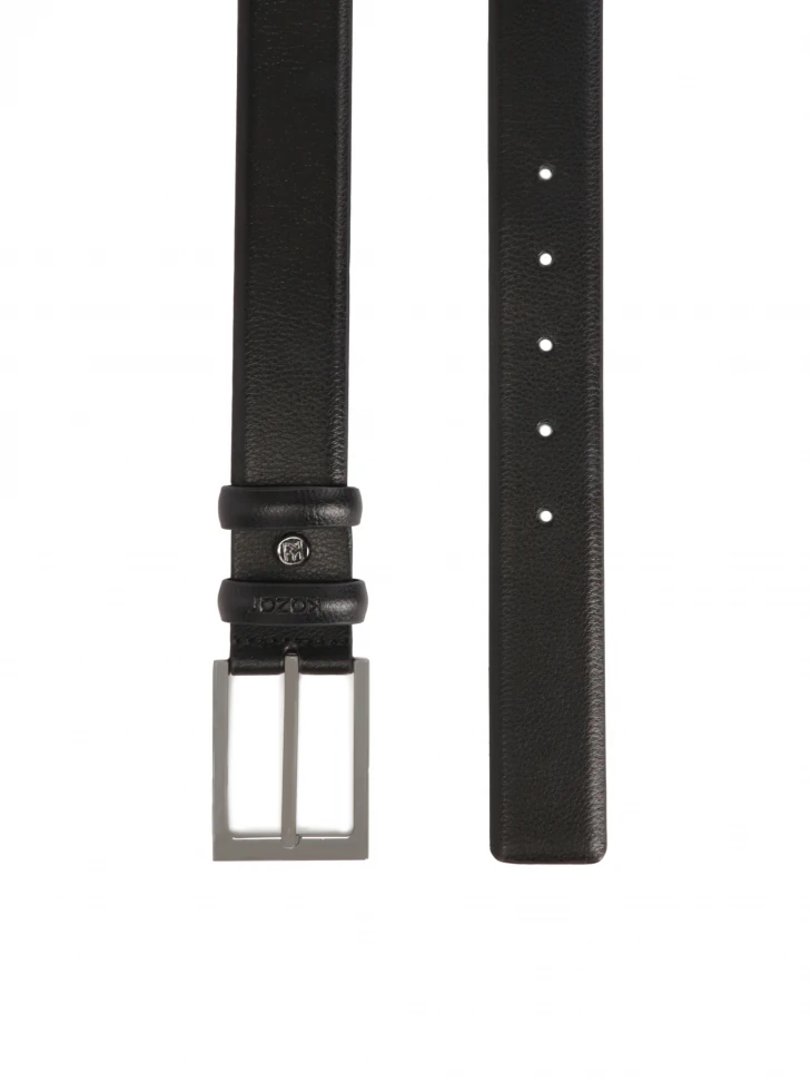 Kazar Narrow Smooth Leather Belt In Black Color