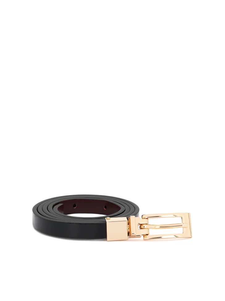 Kazar Narrow Two-sided Burgundy And Black Belt