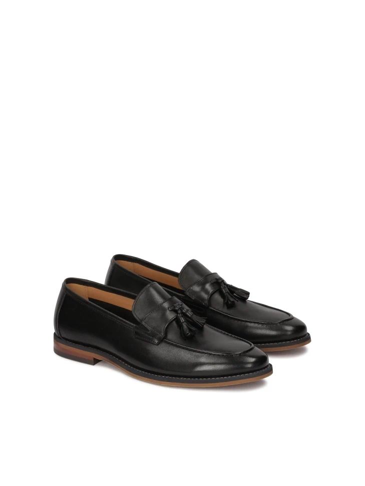 Kazar Natural Leather Loafers With Tassels