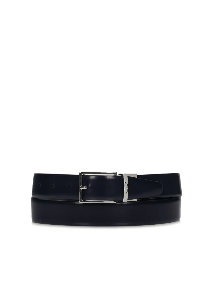 Kazar Navy Blue And Black Reversible Belt