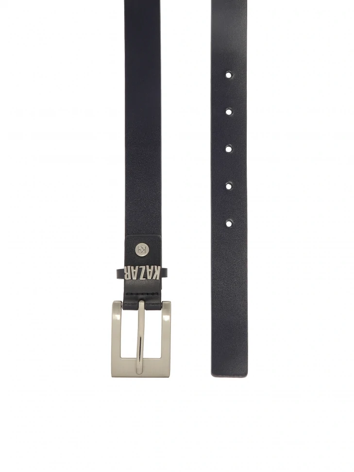 Kazar Navy Blue Belt With Logo On The Belt Loop