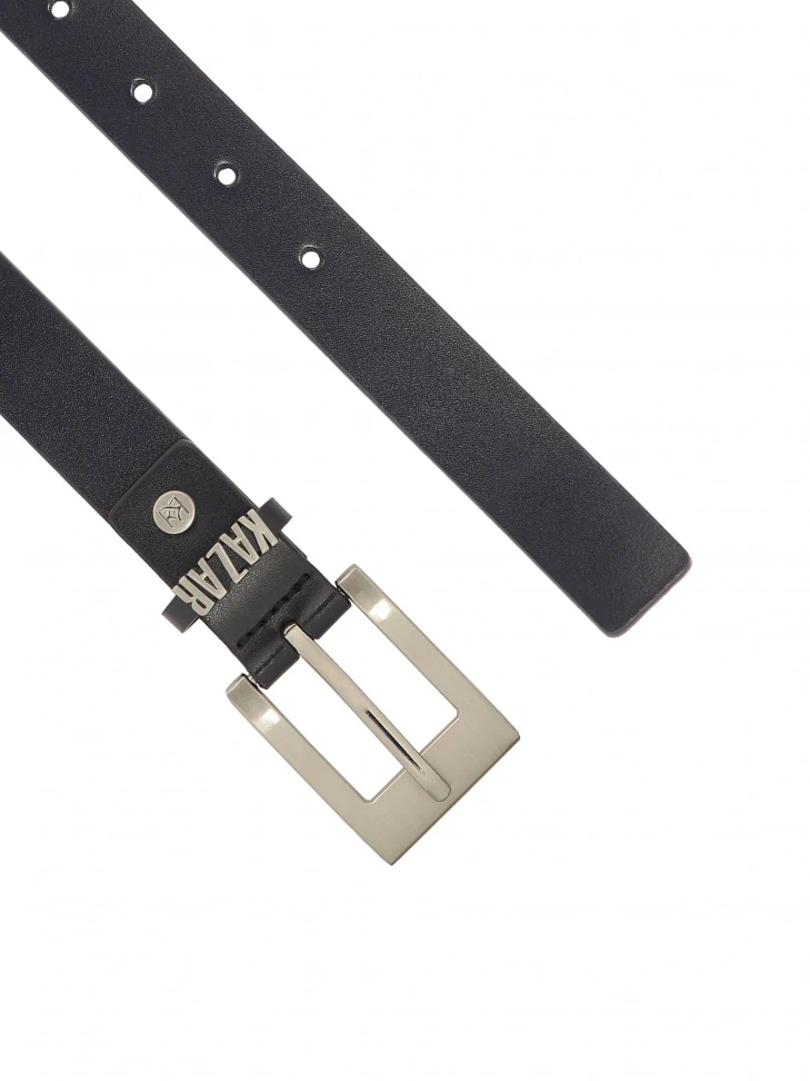 Kazar Navy Blue Belt With Logo On The Belt Loop