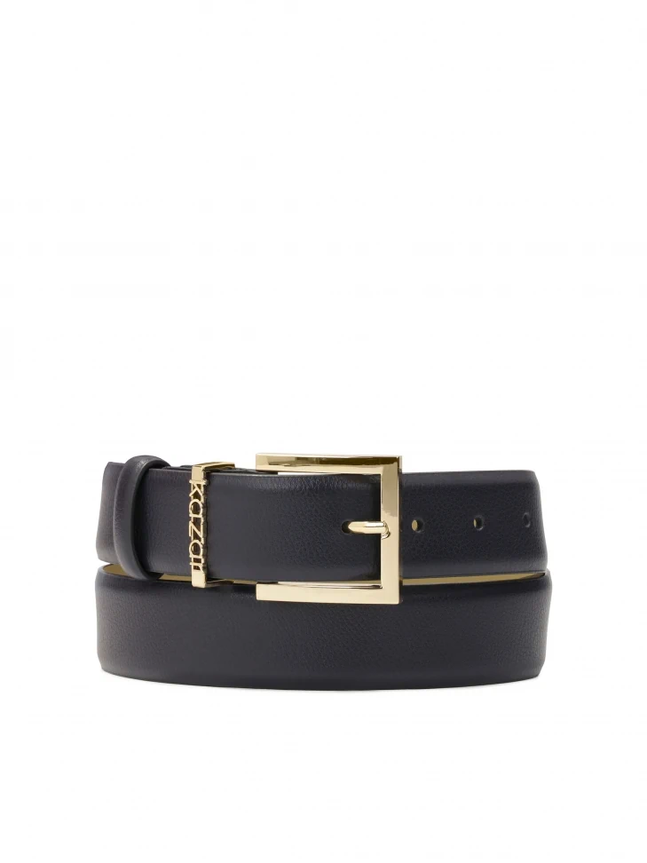 kazar Navy blue belt with logoed belt loop