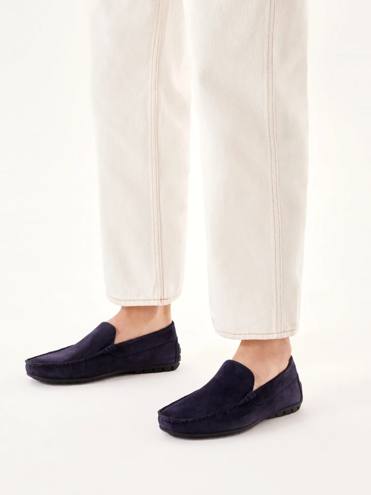 Kazar Navy Blue Driving Moccasins In Navy Blue