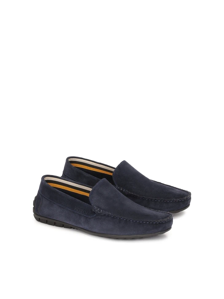 Kazar Navy Blue Driving Moccasins In Navy Blue