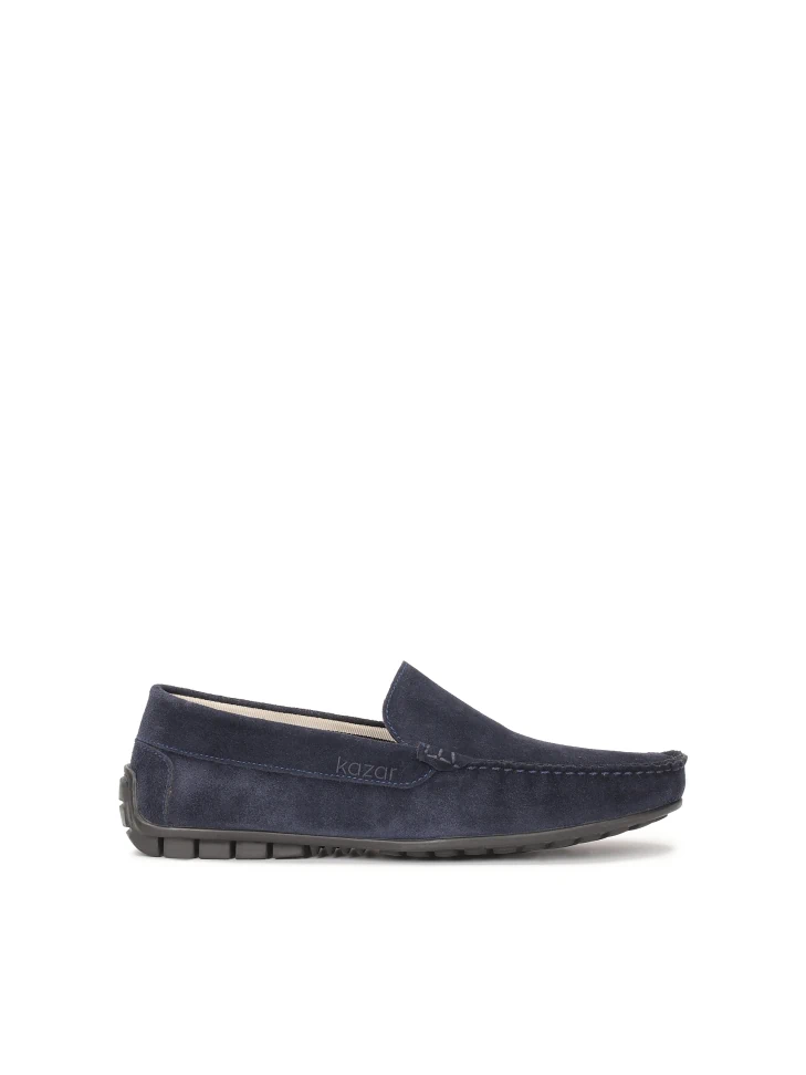 kazar Navy blue driving moccasins in navy blue