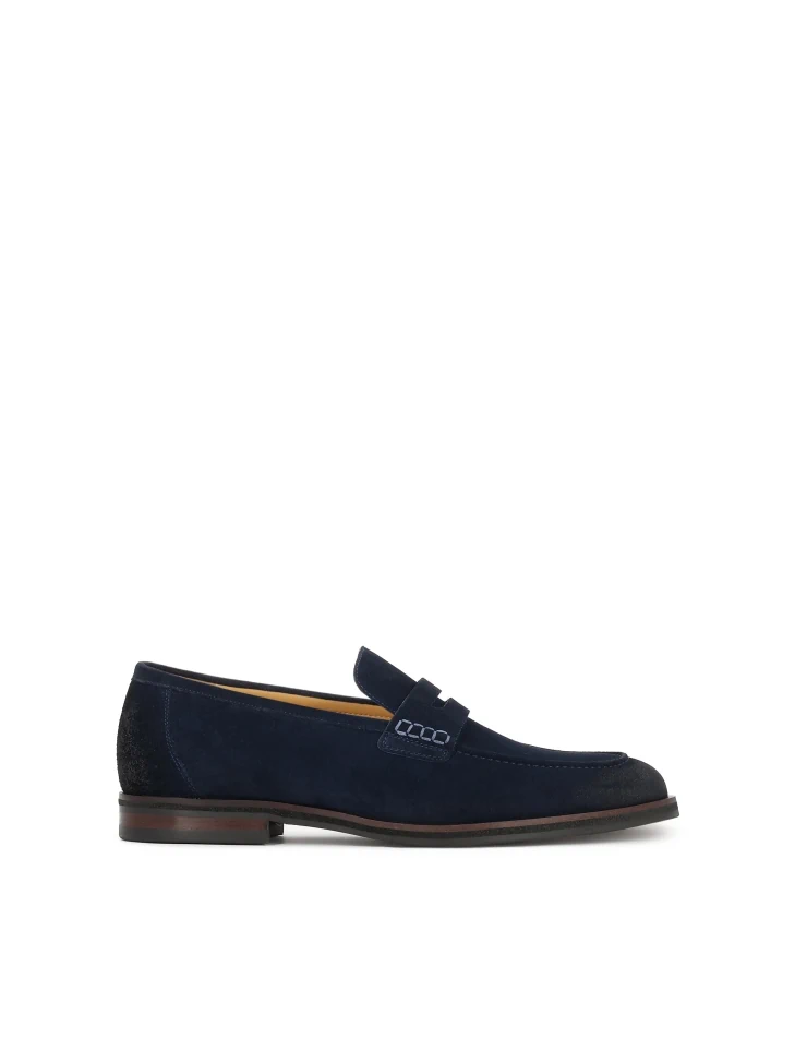 kazar Navy blue loafers in rubbed suede