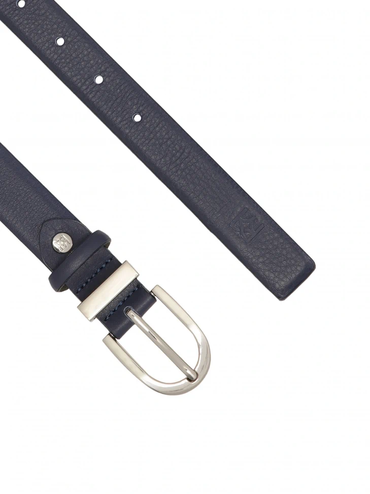 Kazar Navy Blue Narrow Belt With D-ring Buckle
