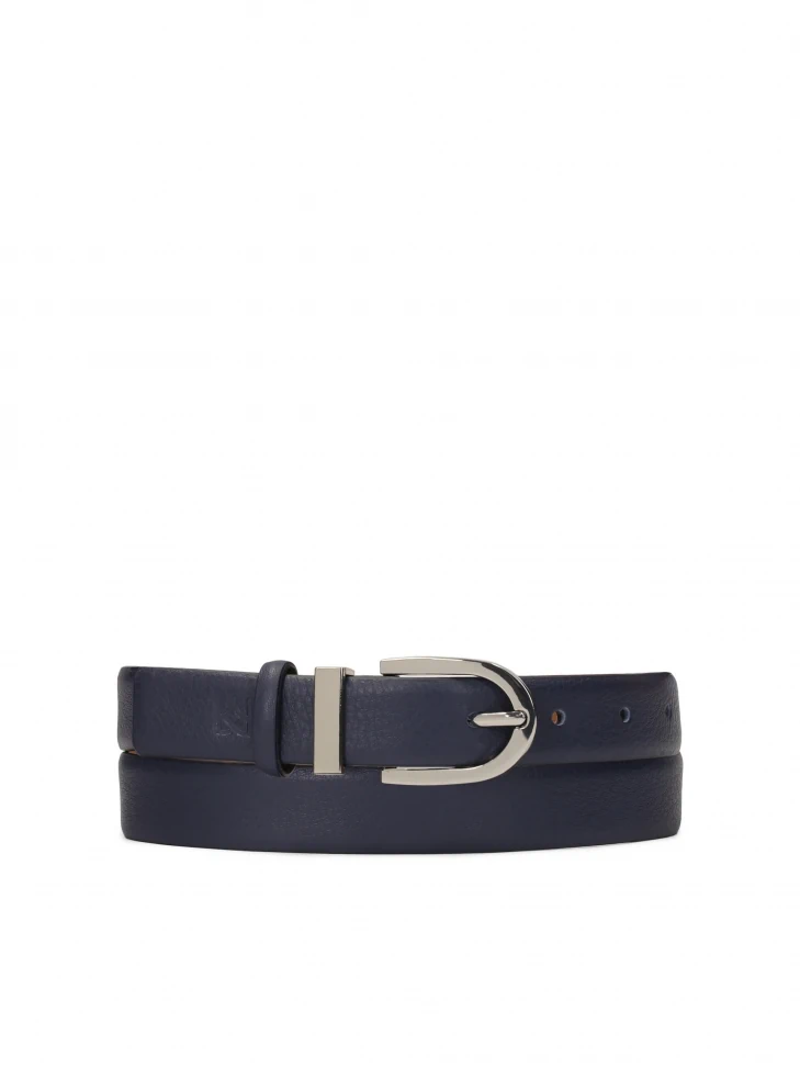 kazar Navy blue narrow belt with D-ring buckle