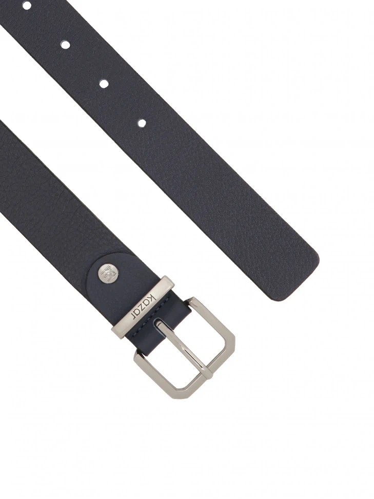 Kazar Navy Blue Narrow Belt With Metal Loop