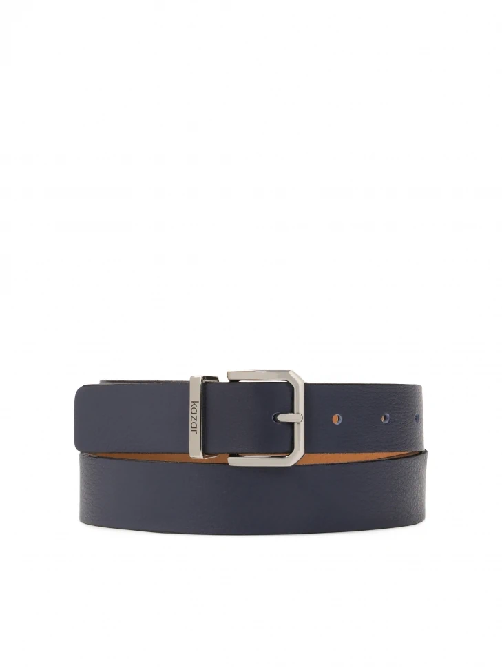 kazar Navy blue narrow belt with metal loop