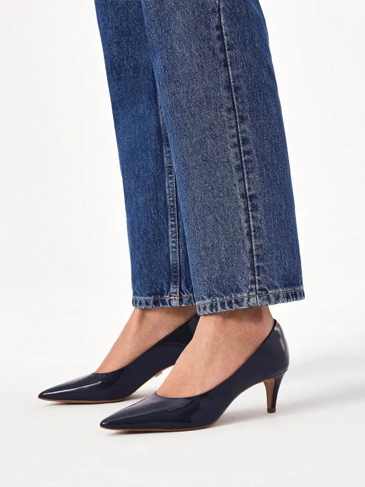 Kazar Navy Blue Patent Leather Pumps