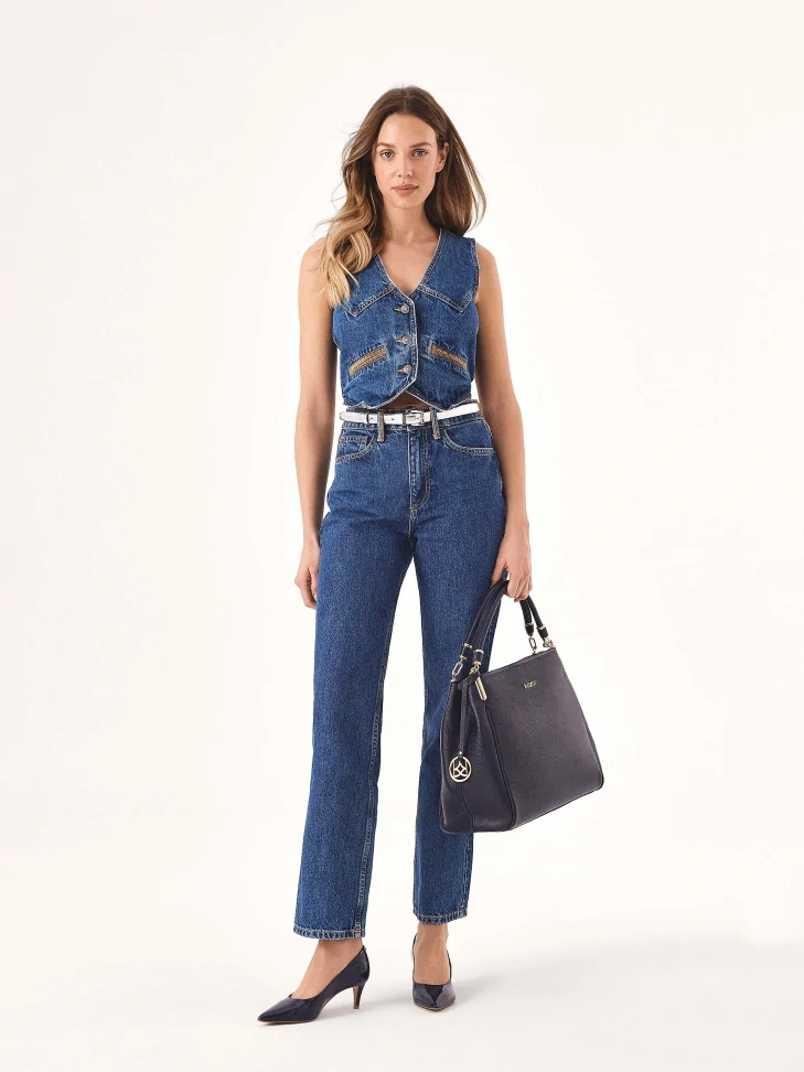 Kazar Navy Blue Patent Leather Pumps