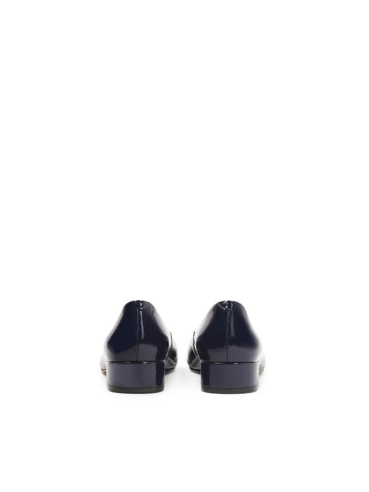 Kazar Navy Blue Patent Leather Pumps On A Post