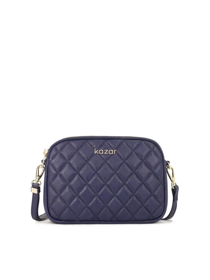 kazar Navy blue small handbag with quilted pattern