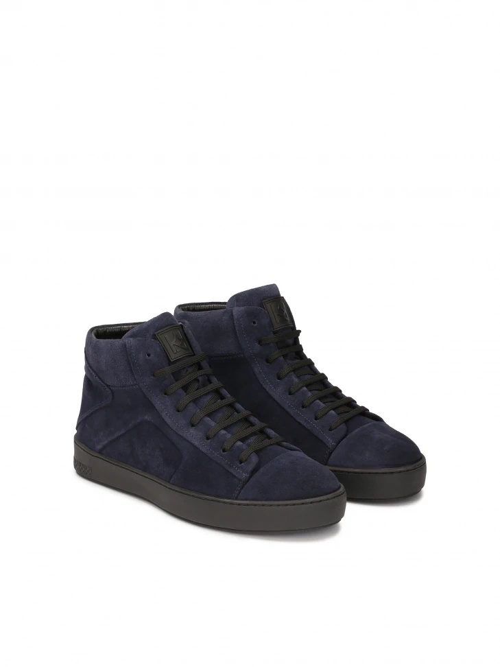 Kazar Navy Blue Sneakers With High Lace-up Upper