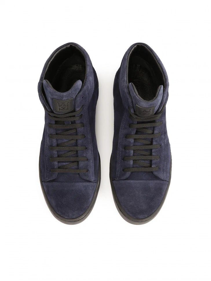 Kazar Navy Blue Sneakers With High Lace-up Upper