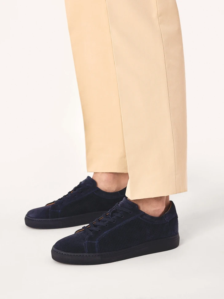 Kazar Navy Blue Sneakers With Lace-up Upper