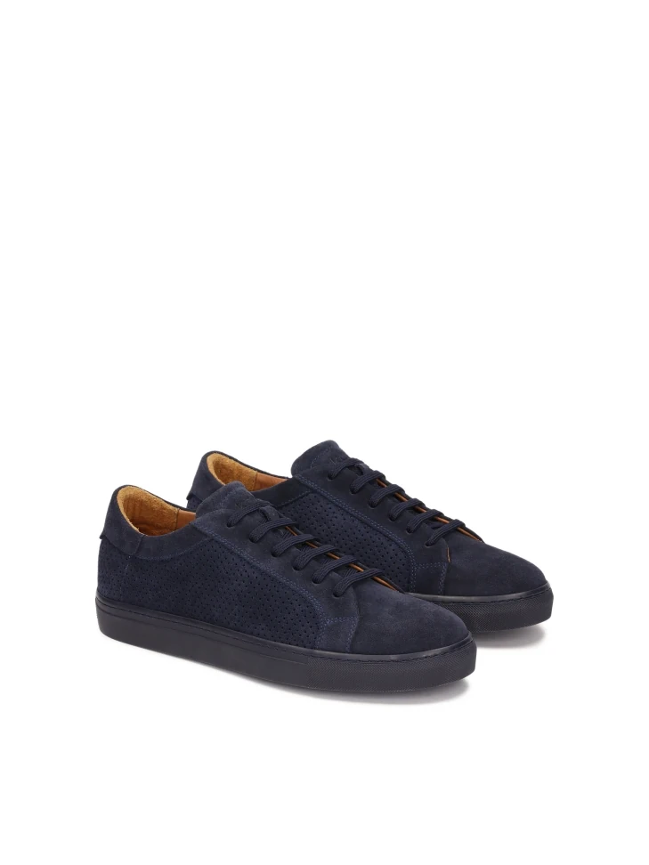 Kazar Navy Blue Sneakers With Lace-up Upper