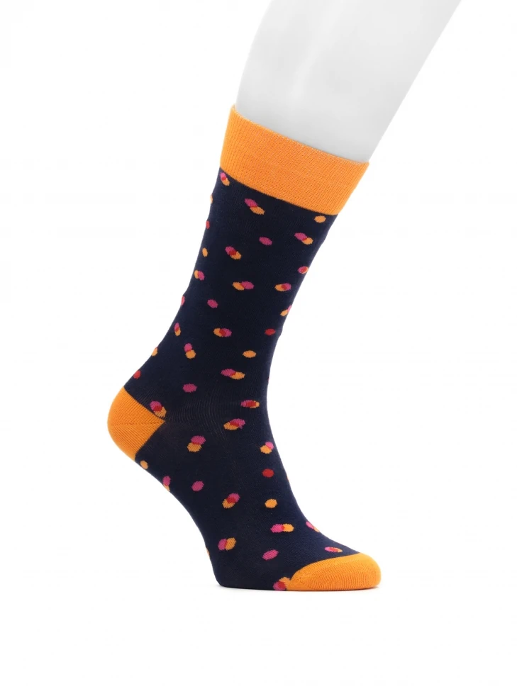 kazar Navy blue socks with orange inserts