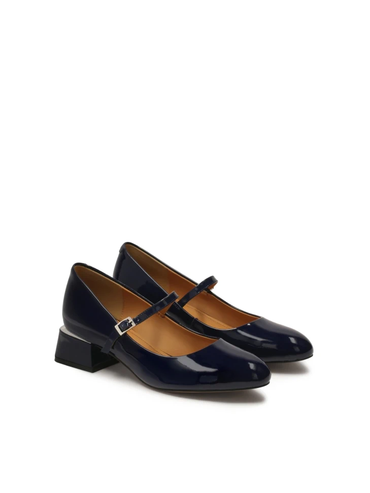Kazar Navy Blue Strappy Pumps