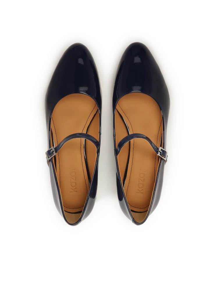 Kazar Navy Blue Strappy Pumps