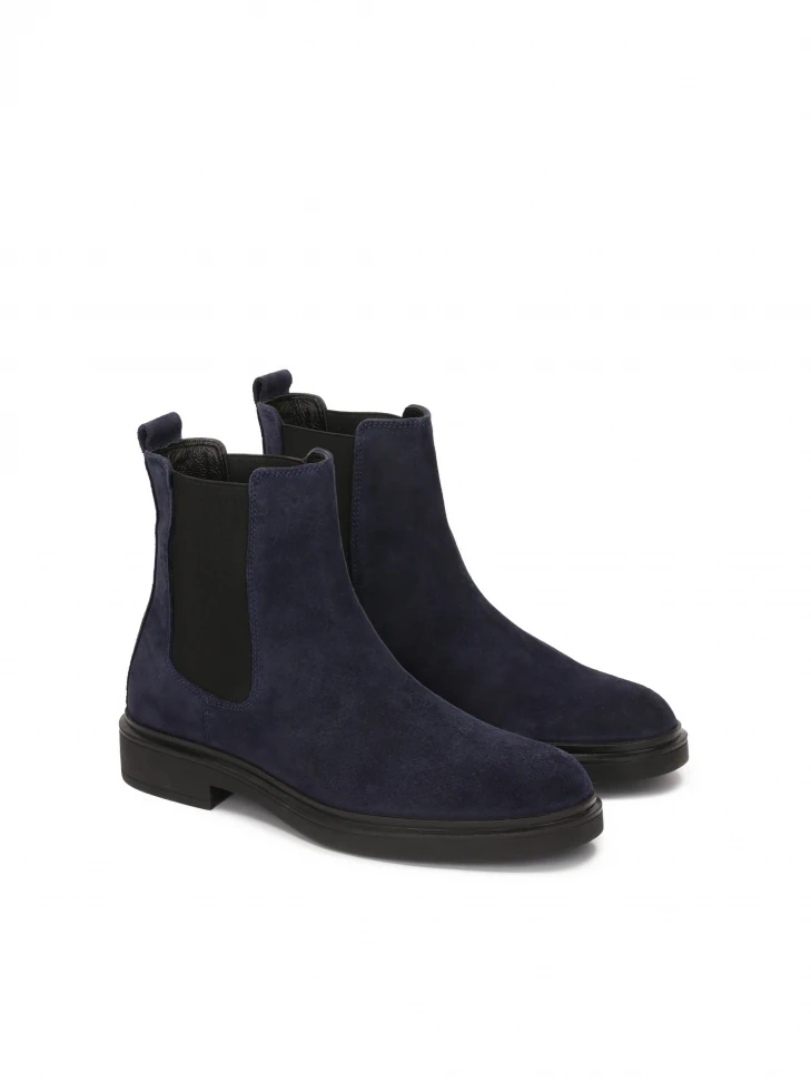 Kazar Navy Blue Suede Chelsea Boots