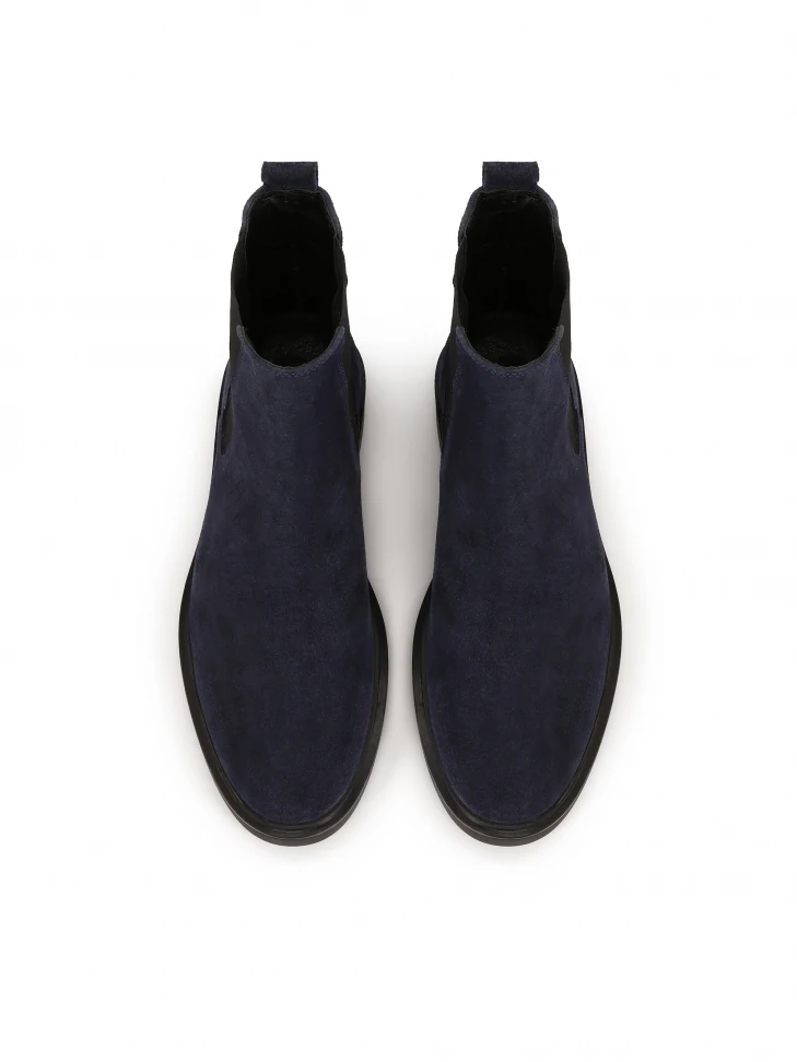 Kazar Navy Blue Suede Chelsea Boots